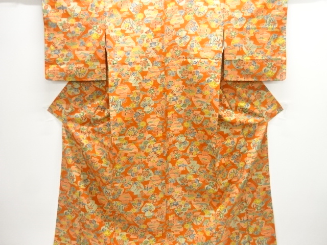 JAPANESE KIMONO / OSHIMA TSUMUGI / FLOWER & BIRD